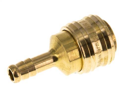 Brass DN 7.2 (Euro) Air Coupling Socket 8 mm Hose Pillar Double Shut-Off
