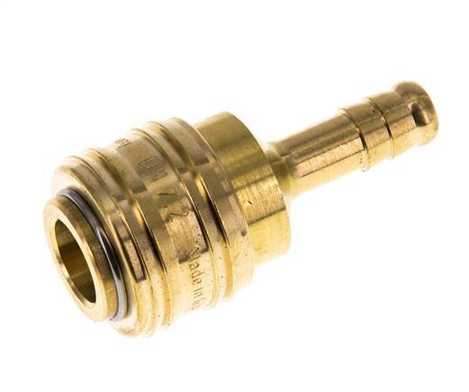 Brass DN 7.2 (Euro) Air Coupling Socket 8 mm Hose Pillar Double Shut-Off