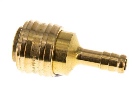 Brass DN 7.2 (Euro) Air Coupling Socket 8 mm Hose Pillar Double Shut-Off