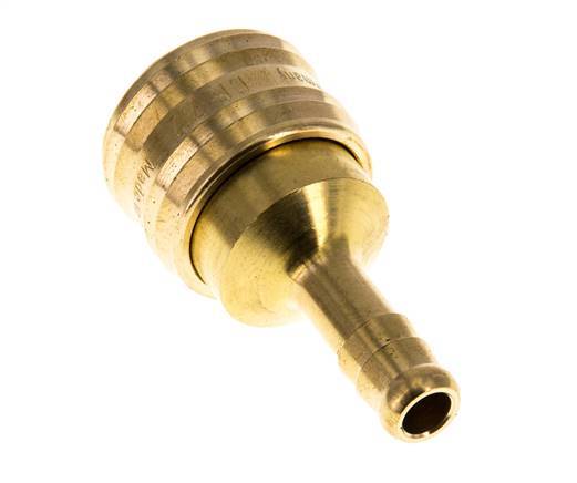 Brass DN 7.2 (Euro) Air Coupling Socket 8 mm Hose Pillar Double Shut-Off