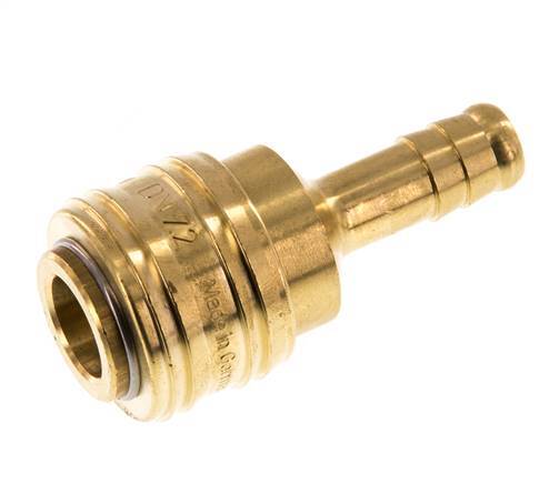 Brass DN 7.2 (Euro) Air Coupling Socket 9 mm Hose Pillar Double Shut-Off