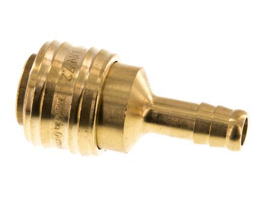 Brass DN 7.2 (Euro) Air Coupling Socket 9 mm Hose Pillar Double Shut-Off