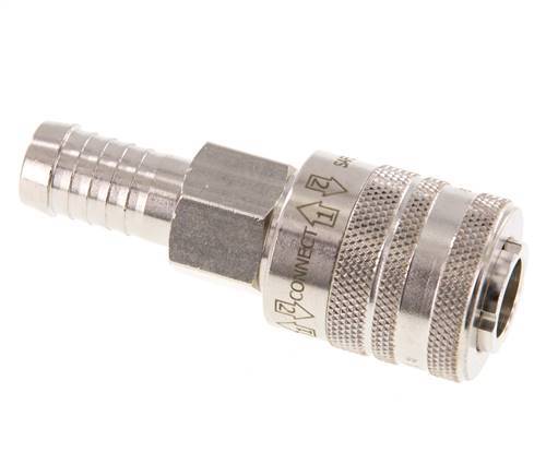Nickel-plated Brass DN 7.8 Safety Air Coupling Socket 13 mm Hose Pillar