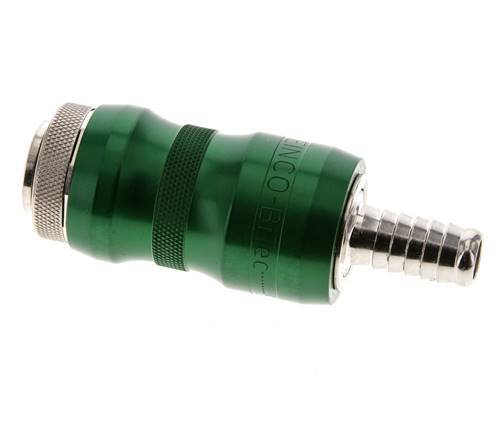 Nickel-plated Brass DN 7.8 Safety Air Coupling Socket with Slide Sleeve 10 mm Hose Pillar