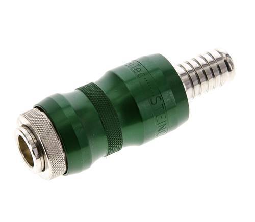 Nickel-plated Brass DN 7.8 Safety Air Coupling Socket with Slide Sleeve 13 mm Hose Pillar