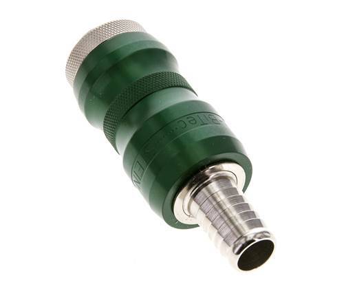Nickel-plated Brass DN 7.8 Safety Air Coupling Socket with Slide Sleeve 13 mm Hose Pillar