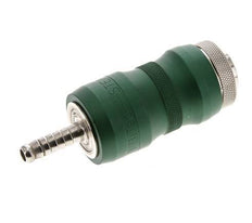 Nickel-plated Brass DN 7.8 Safety Air Coupling Socket with Slide Sleeve 6 mm Hose Pillar