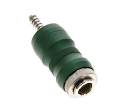 Nickel-plated Brass DN 7.8 Safety Air Coupling Socket with Slide Sleeve 6 mm Hose Pillar