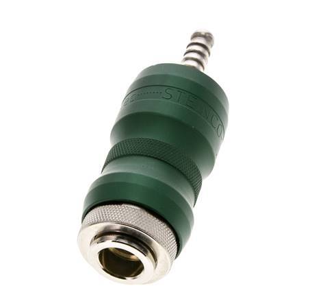 Nickel-plated Brass DN 7.8 Safety Air Coupling Socket with Slide Sleeve 6 mm Hose Pillar