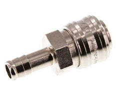 Nickel-plated Brass DN 7.2 (Euro) Air Coupling Socket 10 mm Hose Pillar Double Shut-Off