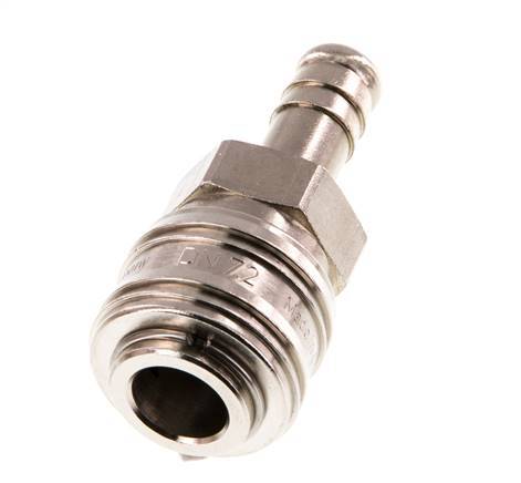 Nickel-plated Brass DN 7.2 (Euro) Air Coupling Socket 10 mm Hose Pillar Double Shut-Off