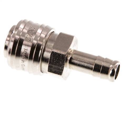 Nickel-plated Brass DN 7.2 (Euro) Air Coupling Socket 10 mm Hose Pillar Double Shut-Off