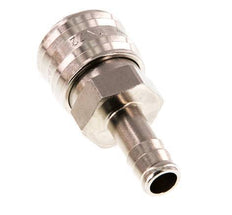 Nickel-plated Brass DN 7.2 (Euro) Air Coupling Socket 10 mm Hose Pillar Double Shut-Off