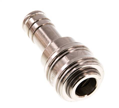 Nickel-plated Brass DN 7.2 (Euro) Air Coupling Socket 13 mm Hose Pillar Double Shut-Off