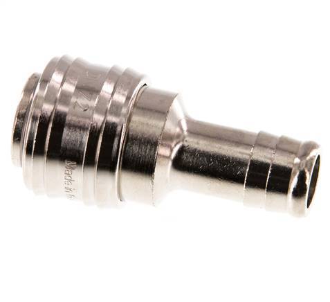 Nickel-plated Brass DN 7.2 (Euro) Air Coupling Socket 13 mm Hose Pillar Double Shut-Off