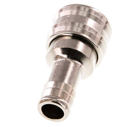 Nickel-plated Brass DN 7.2 (Euro) Air Coupling Socket 13 mm Hose Pillar Double Shut-Off