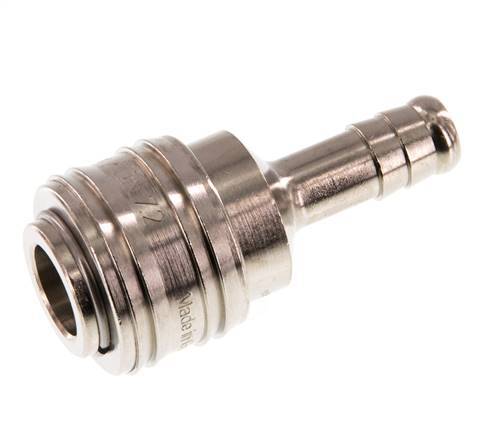 Nickel-plated Brass DN 7.2 (Euro) Air Coupling Socket 9 mm Hose Pillar Double Shut-Off