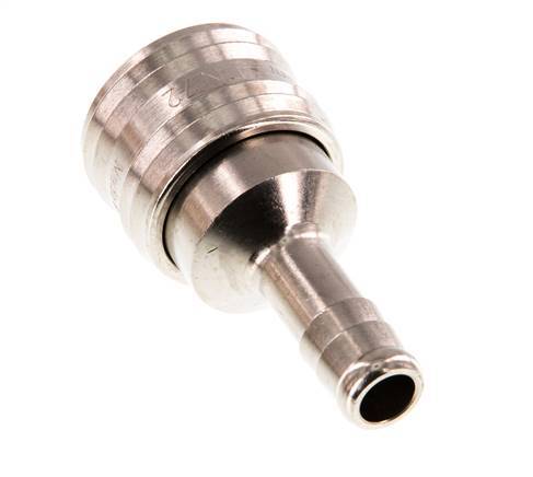 Nickel-plated Brass DN 7.2 (Euro) Air Coupling Socket 9 mm Hose Pillar Double Shut-Off