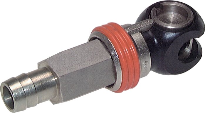 Steel DN 8 Safety Air Coupling Socket 9 mm Hose Pillar