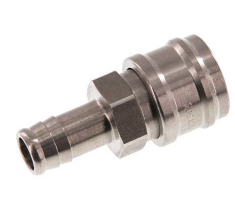 Stainless steel DN 7.2 (Euro) Air Coupling Socket 13 mm Hose Pillar