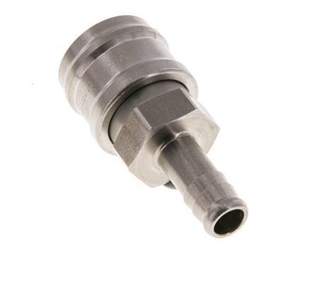 Stainless steel DN 7.2 (Euro) Air Coupling Socket 10 mm Hose Pillar Double Shut-Off