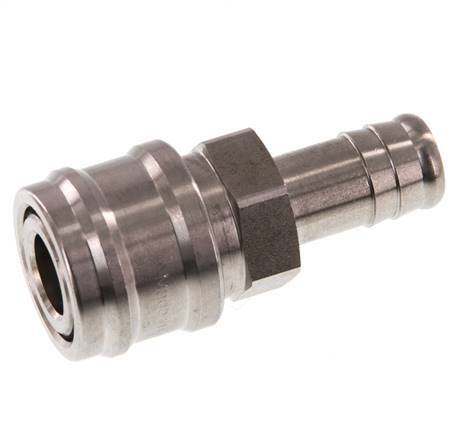 Stainless steel DN 7.2 (Euro) Air Coupling Socket 13 mm Hose Pillar Double Shut-Off