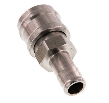 Stainless steel DN 7.2 (Euro) Air Coupling Socket 13 mm Hose Pillar Double Shut-Off