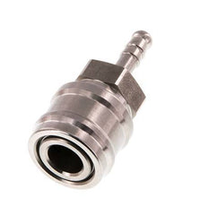 Stainless steel DN 7.2 (Euro) Air Coupling Socket 6 mm Hose Pillar Double Shut-Off