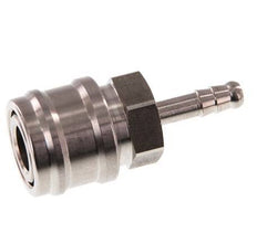 Stainless steel DN 7.2 (Euro) Air Coupling Socket 6 mm Hose Pillar Double Shut-Off