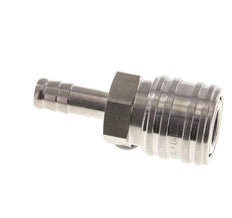 Stainless steel DN 7.2 (Euro) Air Coupling Socket 9 mm Hose Pillar Double Shut-Off