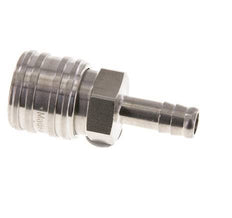 Stainless steel DN 7.2 (Euro) Air Coupling Socket 9 mm Hose Pillar Double Shut-Off