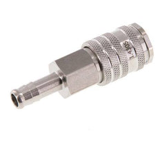 Stainless steel DN 7.8 Air Coupling Socket 9 mm Hose Pillar Double Shut-Off