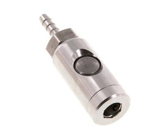 Stainless steel 306L DN 7.4 Safety Air Coupling Socket with Push Button 6 mm Hose Pillar