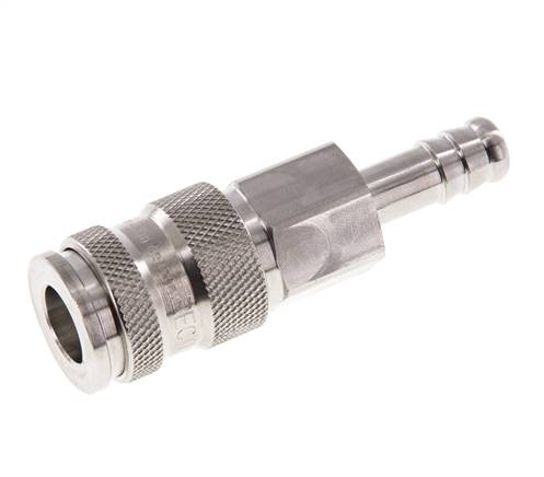 Stainless Steel 316L DN 7.8 Air Coupling Socket 9 mm Hose Pillar Double Shut-Off
