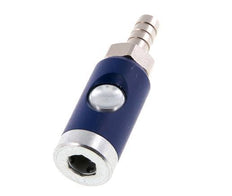 Hardened steel DN 7.4 Safety Air Coupling Socket with Push Button 10 mm Hose Pillar