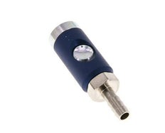 Hardened steel DN 7.4 Safety Air Coupling Socket with Push Button 9 mm Hose Pillar