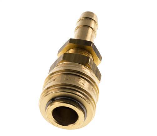 Brass DN 7.2 (Euro) Air Coupling Socket 10 mm Hose Pillar Bulkhead