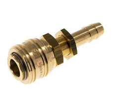 Brass DN 7.2 (Euro) Air Coupling Socket 10 mm Hose Pillar Bulkhead