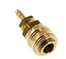 Brass DN 7.2 (Euro) Air Coupling Socket 6 mm Hose Pillar Bulkhead