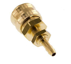 Brass DN 7.2 (Euro) Air Coupling Socket 6 mm Hose Pillar Bulkhead