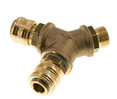Brass DN 7.2 (Euro) Air Coupling Socket G 1/2 inch Male Wall-Mount 2-way