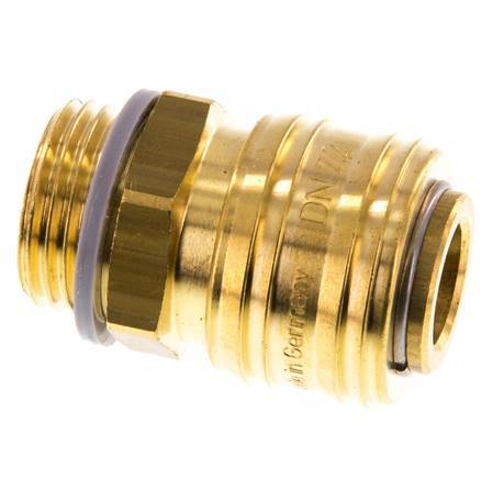 Brass DN 7.2 (Euro) Air Coupling Socket G 1/2 inch Male HEX 24