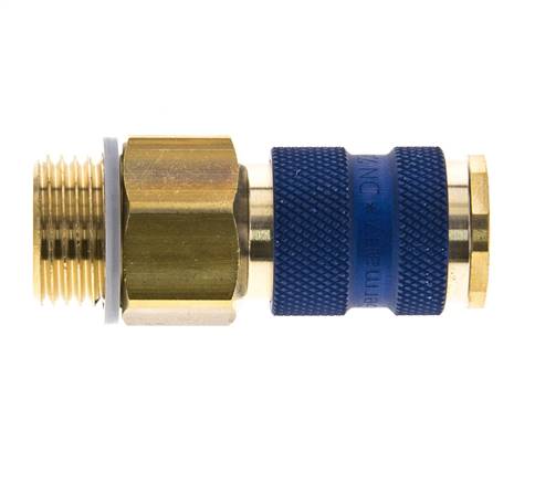 Brass DN 7.2 (Euro) Blue-Coded Air Coupling Socket G 1/2 inch Male