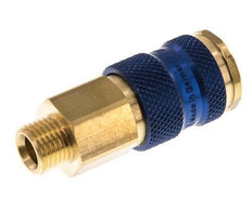 Brass DN 7.2 (Euro) Blue-Coded Air Coupling Socket G 1/4 inch Male