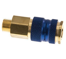 Brass DN 7.2 (Euro) Blue-Coded Air Coupling Socket G 1/4 inch Male