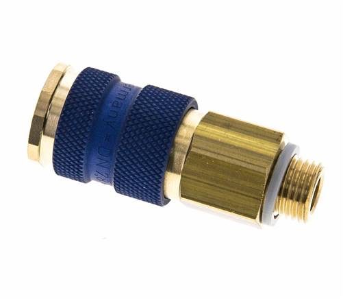 Brass DN 7.2 (Euro) Blue-Coded Air Coupling Socket G 1/4 inch Male