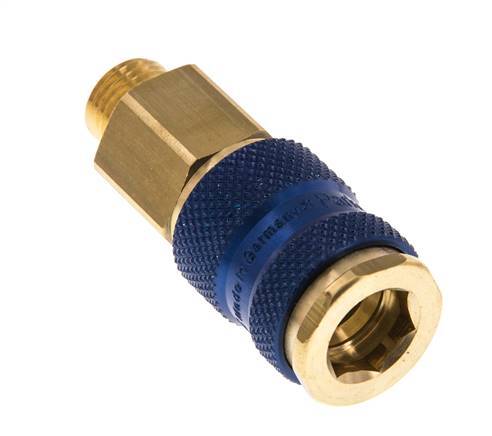Brass DN 7.2 (Euro) Blue-Coded Air Coupling Socket G 1/4 inch Male