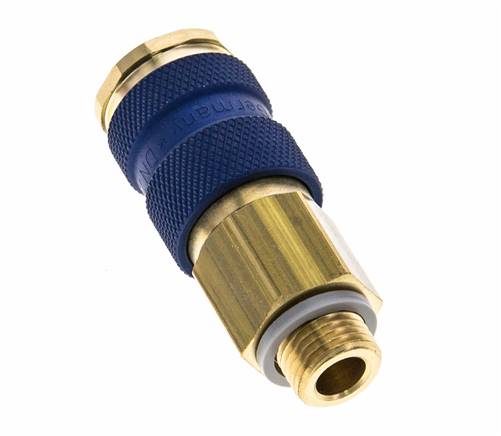 Brass DN 7.2 (Euro) Blue-Coded Air Coupling Socket G 1/4 inch Male