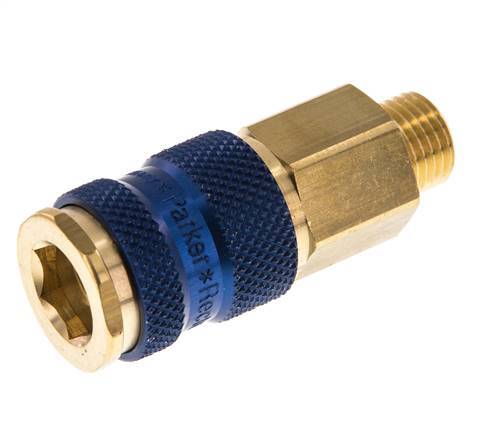Brass DN 7.2 (Euro) Blue-Coded Air Coupling Socket G 1/4 inch Male