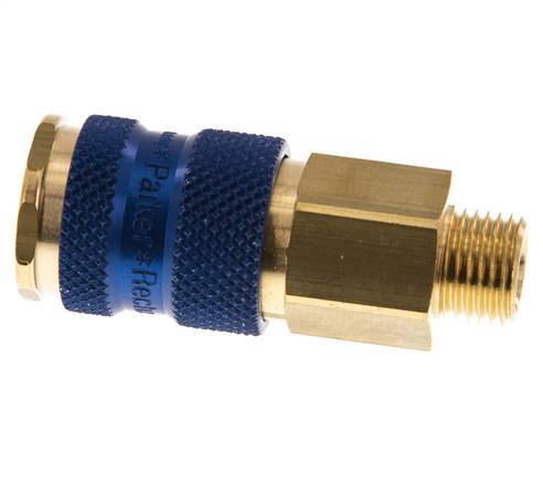 Brass DN 7.2 (Euro) Blue-Coded Air Coupling Socket G 1/4 inch Male